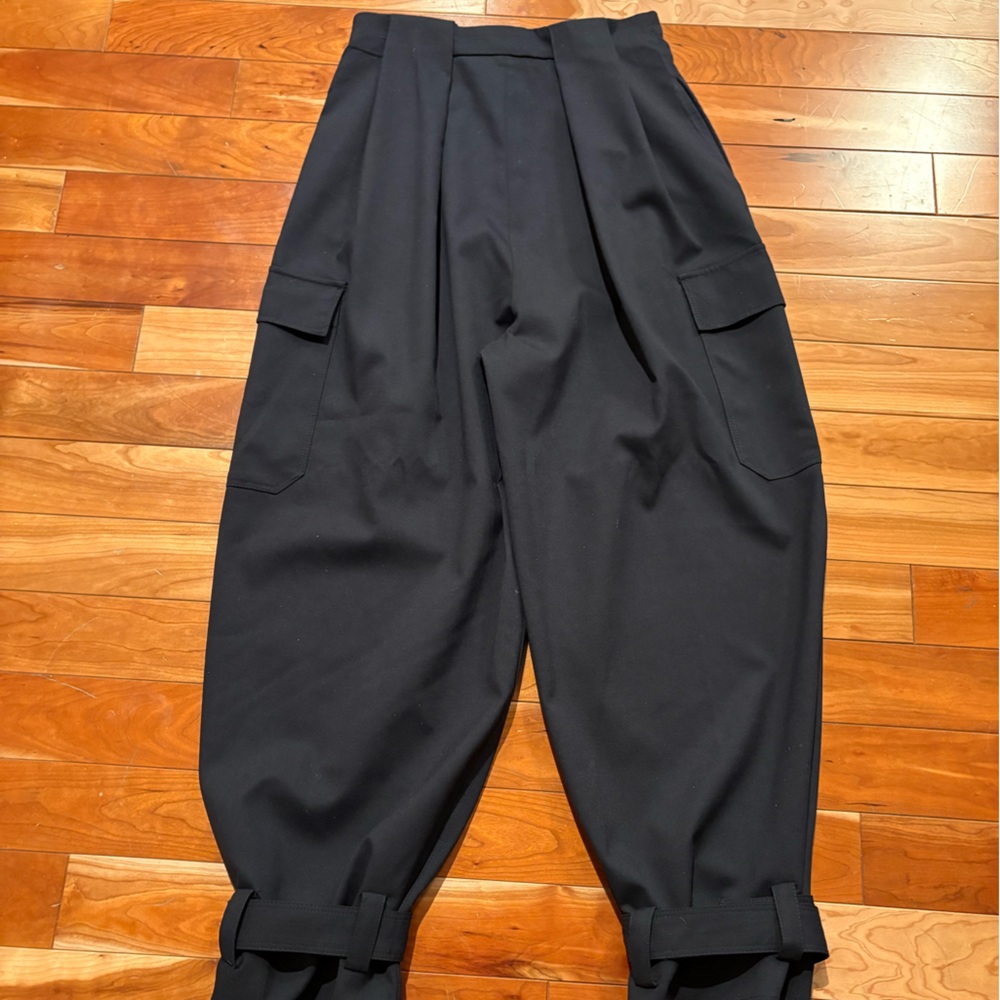Zara Black Wide-Leg Cargo Pants - Picture 9 of 15
